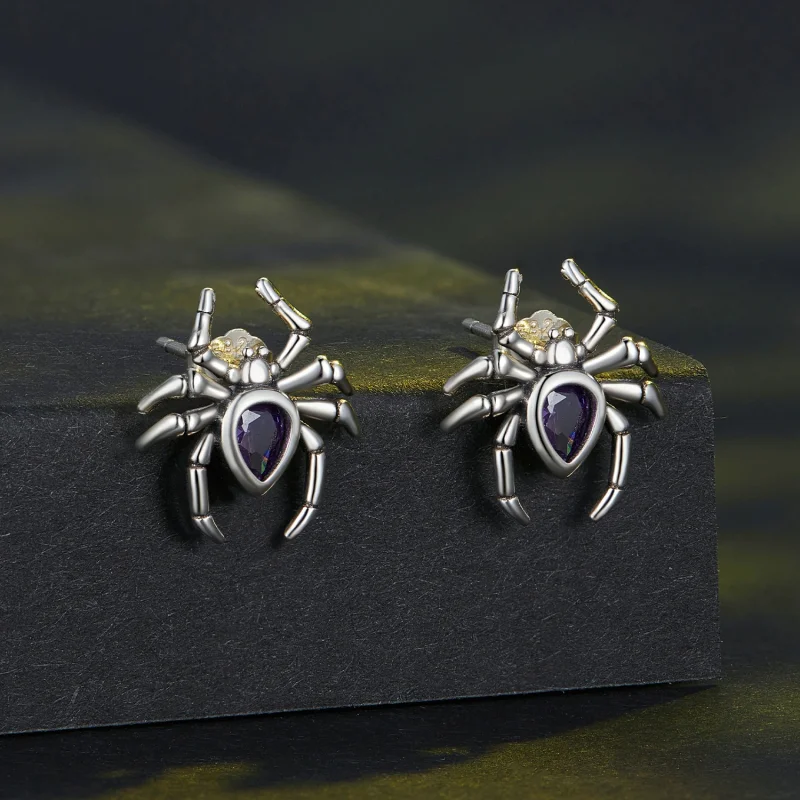 (imagem para) Brincos de Argola Aranha Estilo Pandora - BSE891 - Visualizar 2