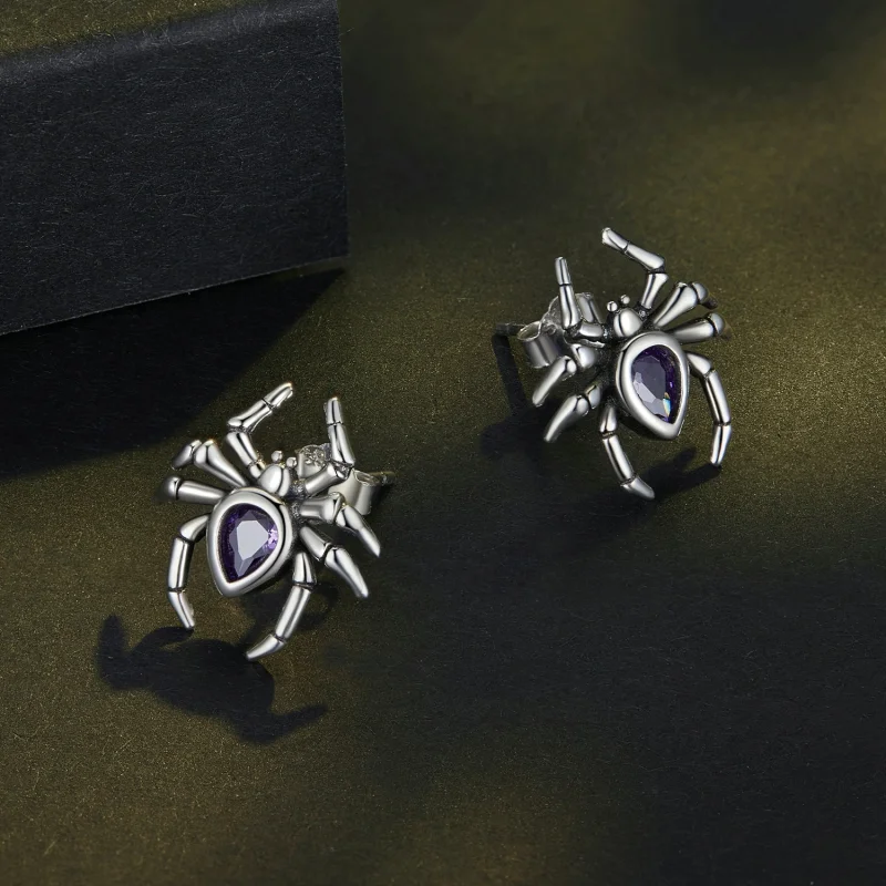 (imagem para) Brincos de Argola Aranha Estilo Pandora - BSE891 - Visualizar 3