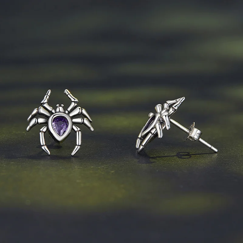 (imagem para) Brincos de Argola Aranha Estilo Pandora - BSE891 - Visualizar 4