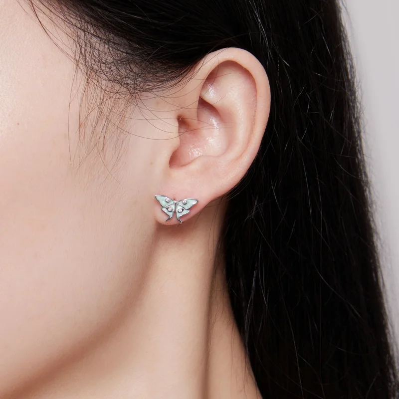 (imagem para) Brincos de Argola Borboleta do Mágico de Oz Estilo Pandora - BSE828 - Visualizar 5