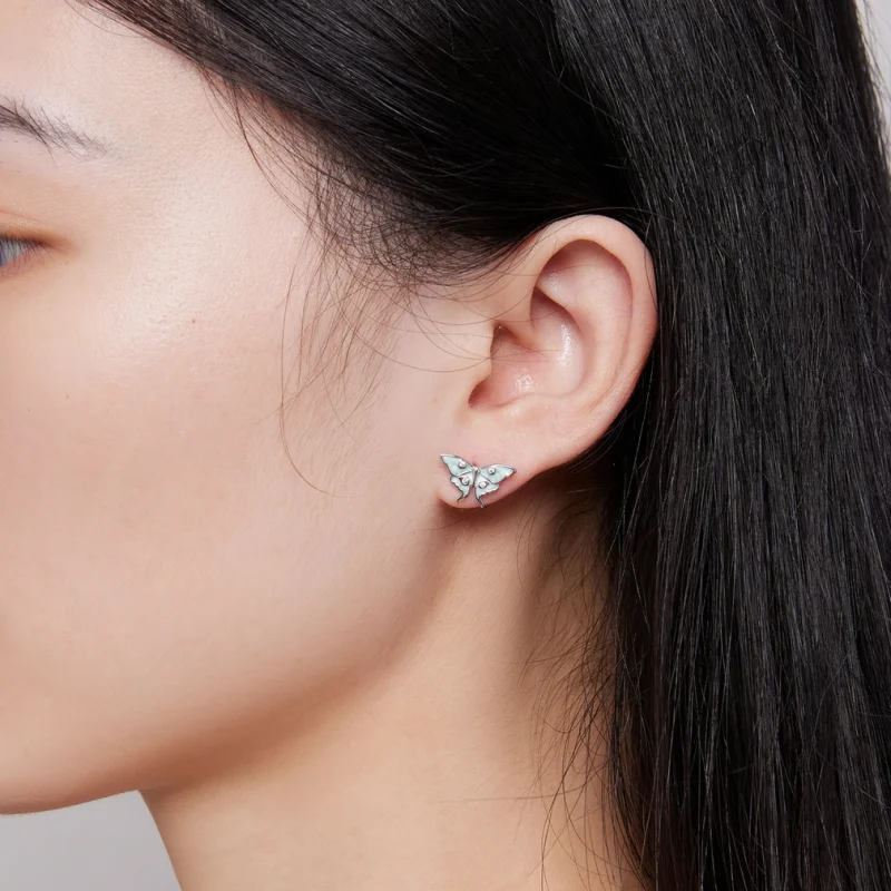 (imagem para) Brincos de Argola Borboleta do Mágico de Oz Estilo Pandora - BSE828 - Visualizar 6