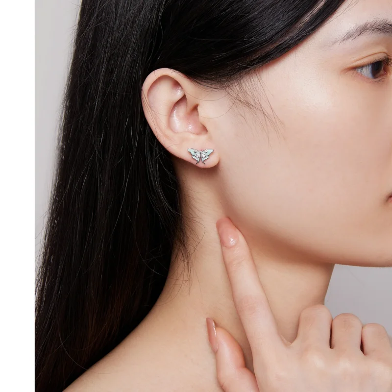 (imagem para) Brincos de Argola Borboleta do Mágico de Oz Estilo Pandora - BSE828 - Visualizar 7