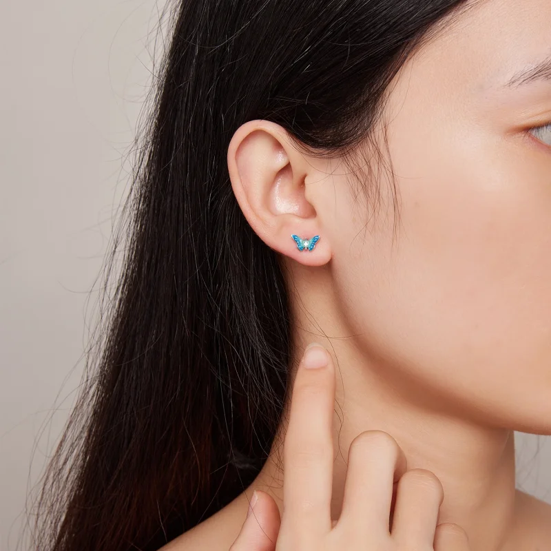 (imagem para) Brincos de Argola Borboleta Estilo Pandora - SCE1571 - Visualizar 6