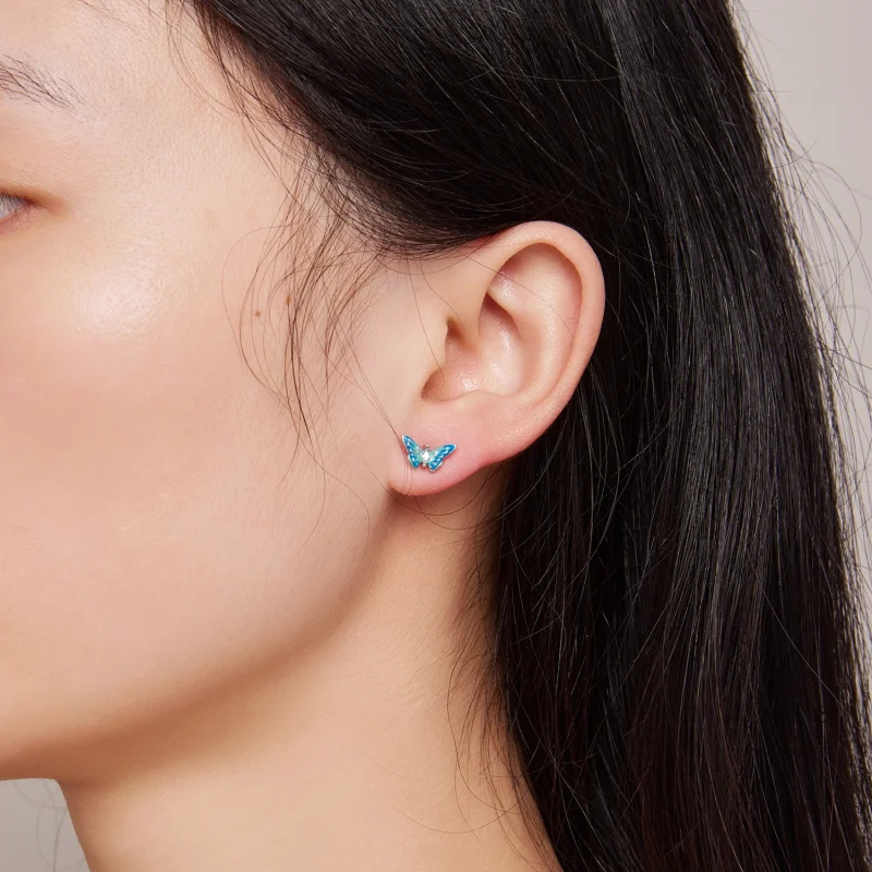 (imagem para) Brincos de Argola Borboleta Estilo Pandora - SCE1571 - Visualizar 7