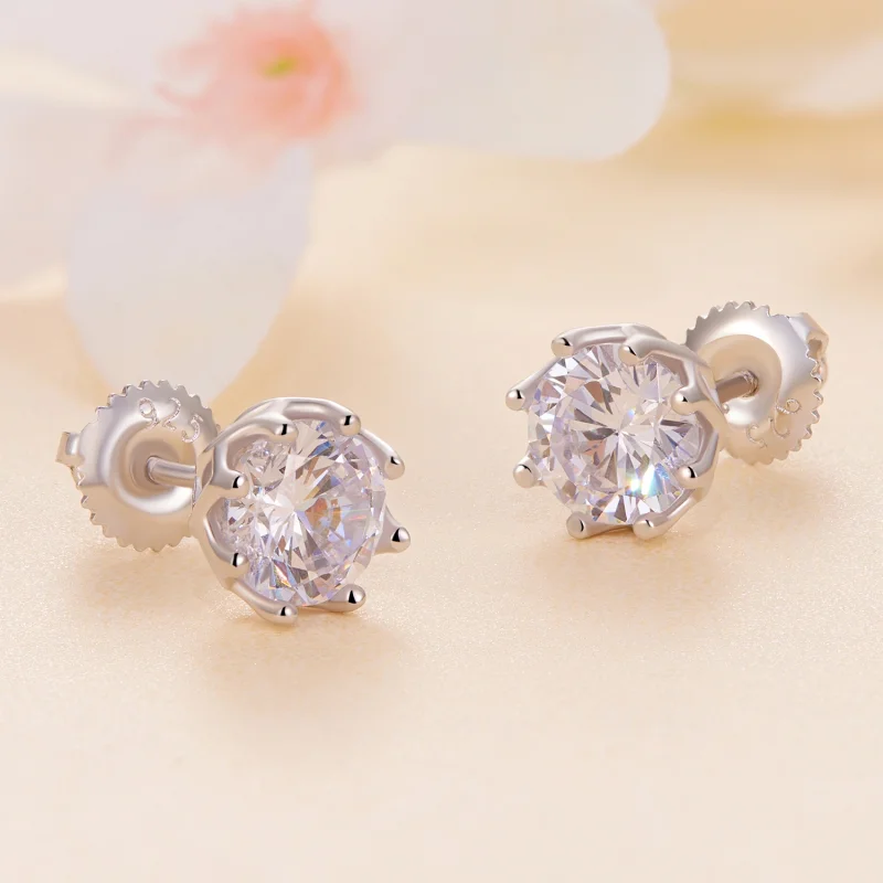 (imagem para) Brincos de Argola com Moissanita Estilo Pandora (Dois Certificados) - MSE016-L - Visualizar 4