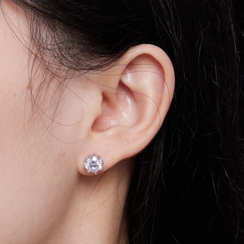 (imagem para) Brincos de Argola com Moissanita Estilo Pandora (Dois Certificados) - MSE016-L - Visualizar 5