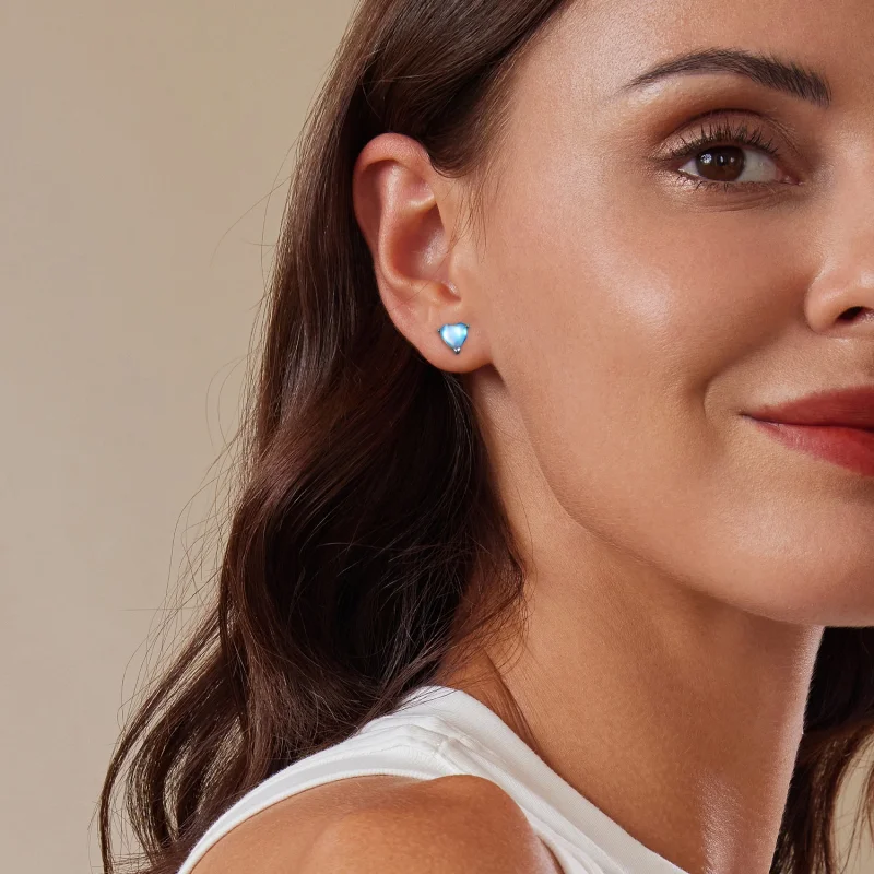 (imagem para) Brincos de Argola com Pedra Lunar Estilo Pandora - SCE1629 - Visualizar 9