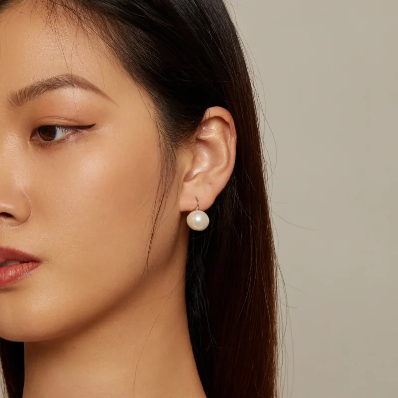 (imagem para) Brincos de Argola com Pérolas Estilo Pandora - BSE857 - Visualizar 6