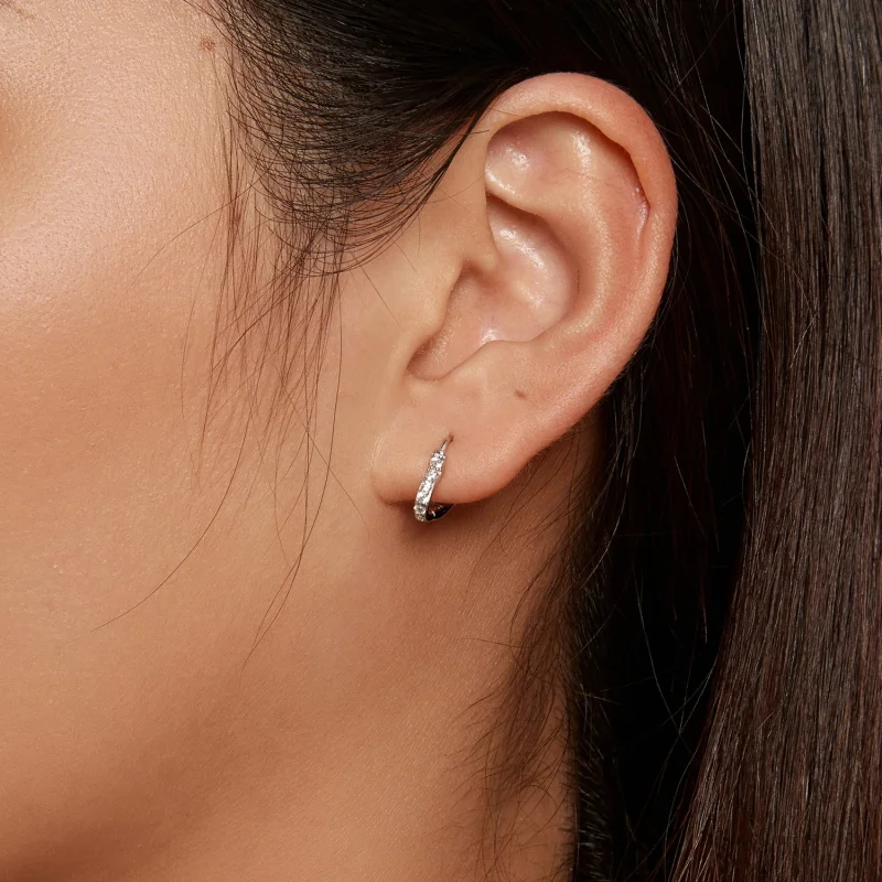 (imagem para) Brincos de Argola em Formato de Coração Estilo Pandora - SCE1626 - Visualizar 6