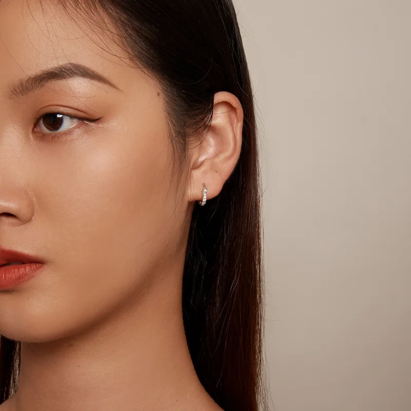 (imagem para) Brincos de Argola em Formato de Coração Estilo Pandora - SCE1626 - Visualizar 8