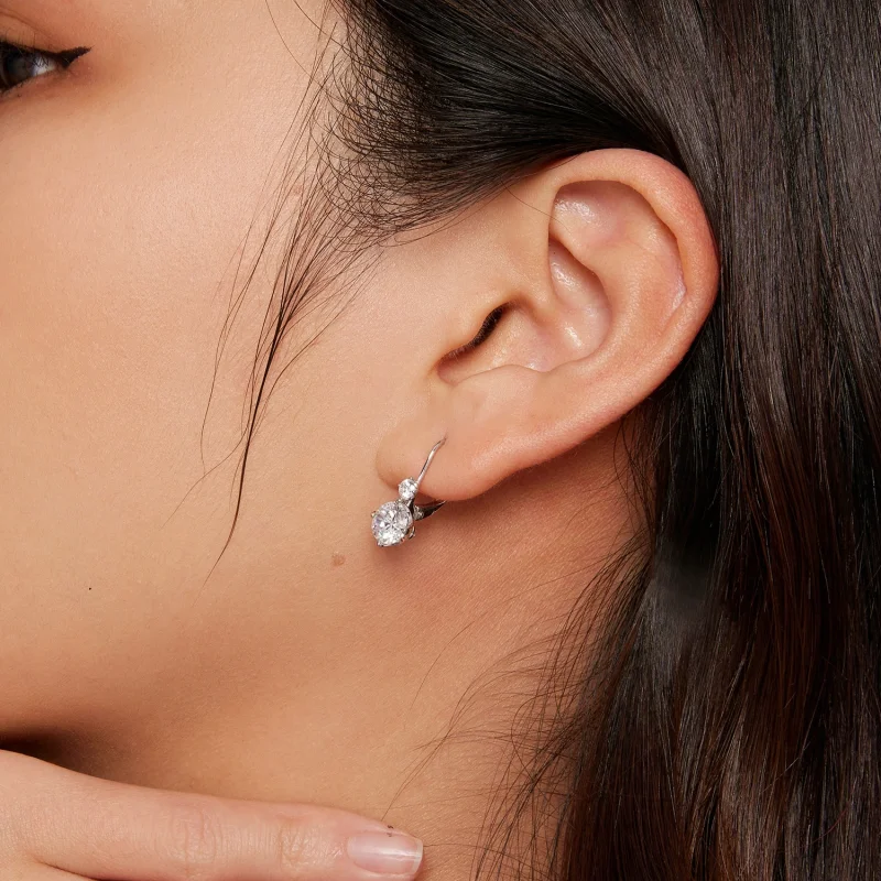 (imagem para) Brincos de Argola em Moissanite Estilo Pandora (Dois Certificados) - MSE031 - Visualizar 5