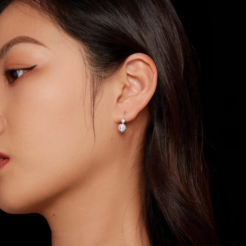 (imagem para) Brincos de Argola em Moissanite Estilo Pandora (Dois Certificados) - MSE031 - Visualizar 7