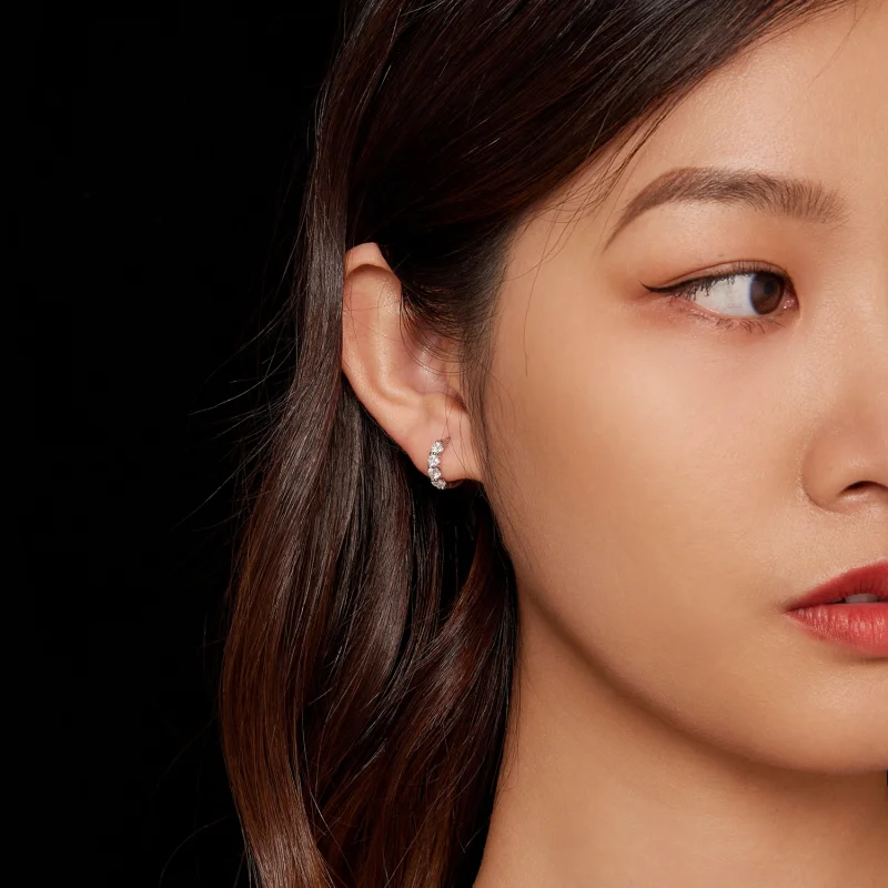 (imagem para) Brincos de Argola em Moissanite Estilo Pandora - MSE030 - Visualizar 7