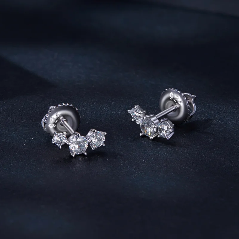 (imagem para) Brincos de Argola em Moissanite Estilo Pandora (Um Certificado) - MSE034 - Visualizar 2