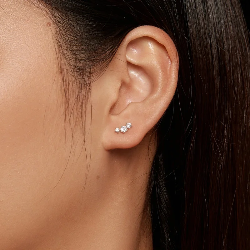 (imagem para) Brincos de Argola em Moissanite Estilo Pandora (Um Certificado) - MSE034 - Visualizar 6