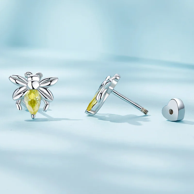 (imagem para) Brincos de Argola Estilo Pandora Bee Two Wear - SCE1580 - Visualizar 3