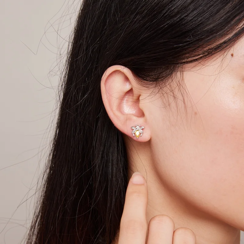 (imagem para) Brincos de Argola Estilo Pandora Bee Two Wear - SCE1580 - Visualizar 6