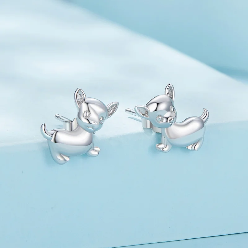 (imagem para) Brincos de Argola Estilo Pandora Chihuahua - SCE1620 - Visualizar 2