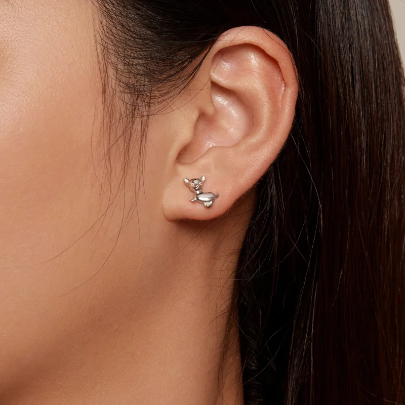 (imagem para) Brincos de Argola Estilo Pandora Chihuahua - SCE1620 - Visualizar 5