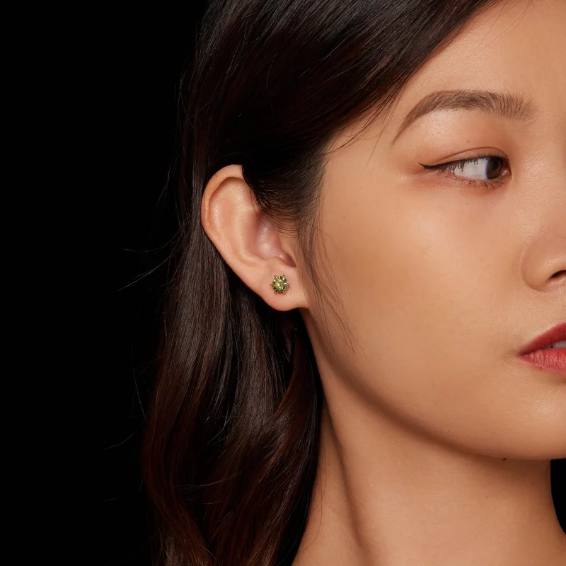 (imagem para) Brincos de Argola Estilo Pandora com Esmeraldamoissanita - MSE025-LGN - Visualizar 4