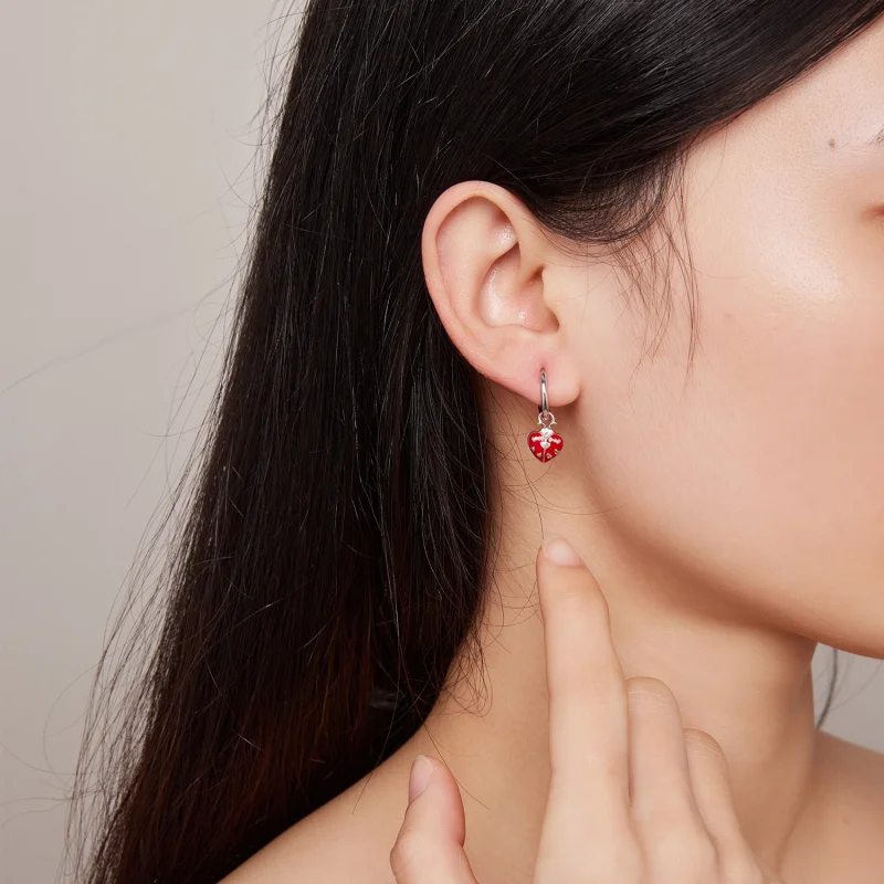 (imagem para) Brincos de Argola Estilo Pandora com Joaninhas - SCE1573 - Visualizar 6