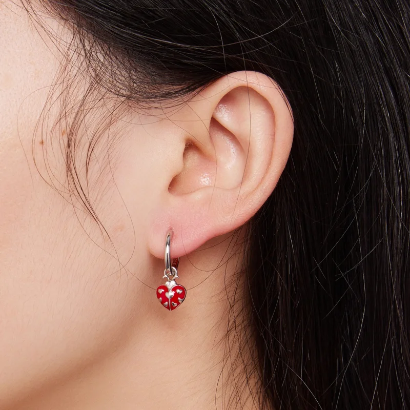 (imagem para) Brincos de Argola Estilo Pandora com Joaninhas - SCE1573 - Visualizar 7