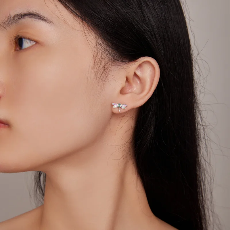 (imagem para) Brincos de Argola Estilo Pandora com Libélula - BSE795 - Visualizar 6