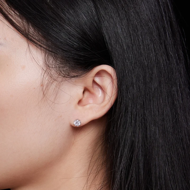 (imagem para) Brincos de Argola Estilo Pandora com Moissanita Esmeralda (Dois Certificados) - - Visualizar 7