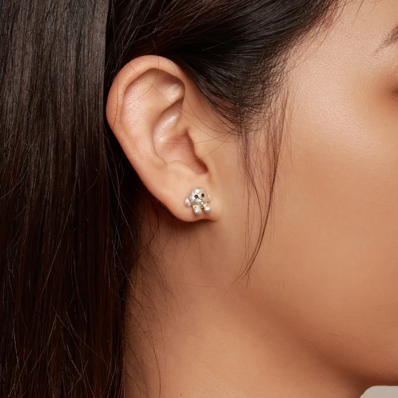 (imagem para) Brincos de Argola Estilo Pandora com Ursinho - SCE1631 - Visualizar 7