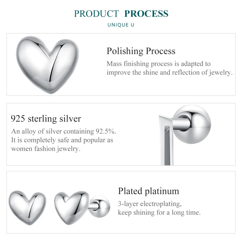 (imagem para) Brincos de Argola Estilo Pandora em Formato de Coração - BSE886 - Visualizar 6