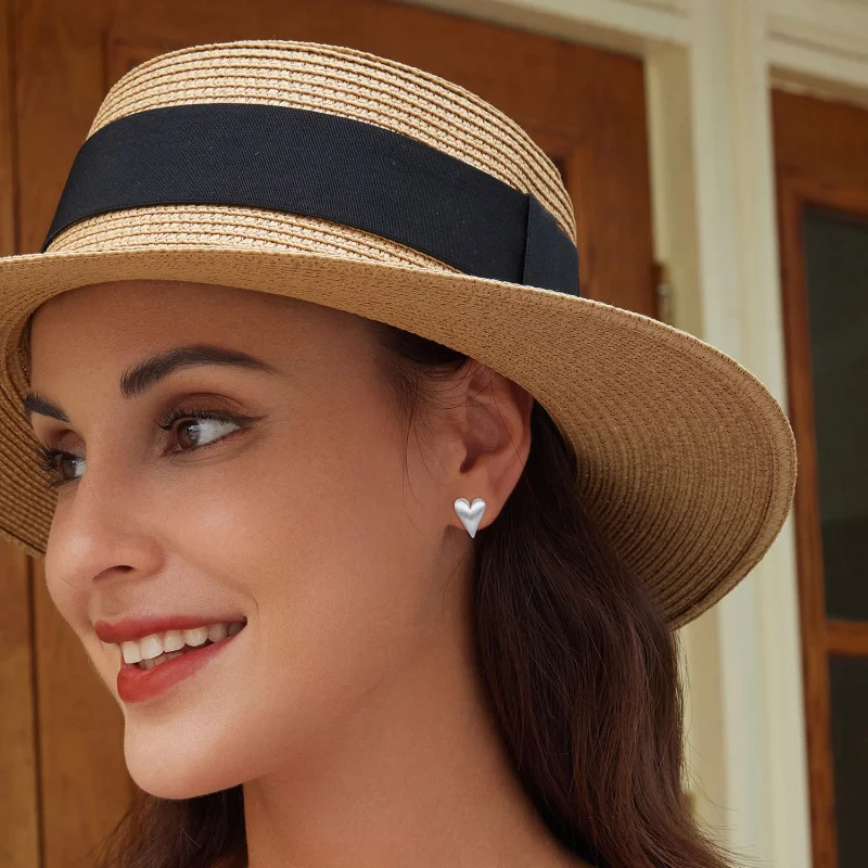 (imagem para) Brincos de Argola Estilo Pandora em Formato de Coração - BSE916 - Visualizar 6