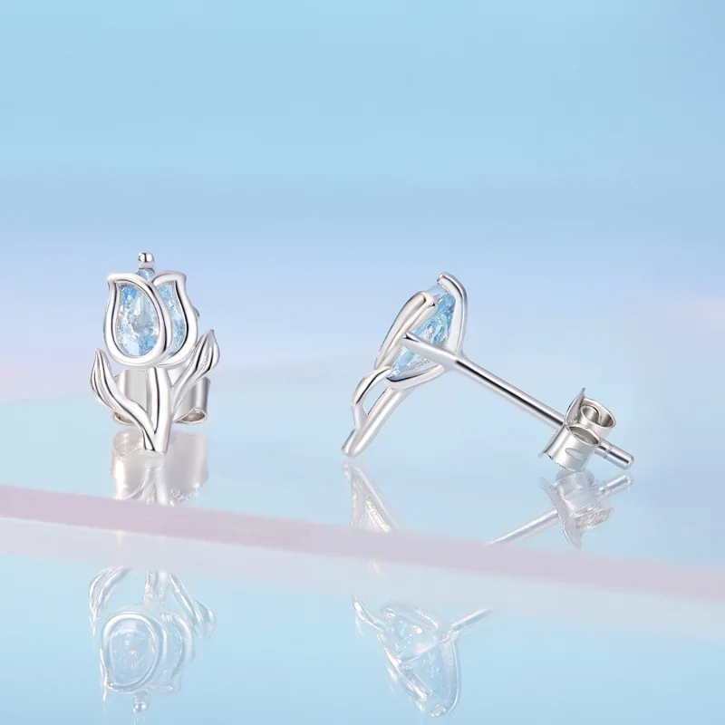 (imagem para) Brincos de Argola Estilo Tulipa Pandora - BSE873 - Visualizar 3