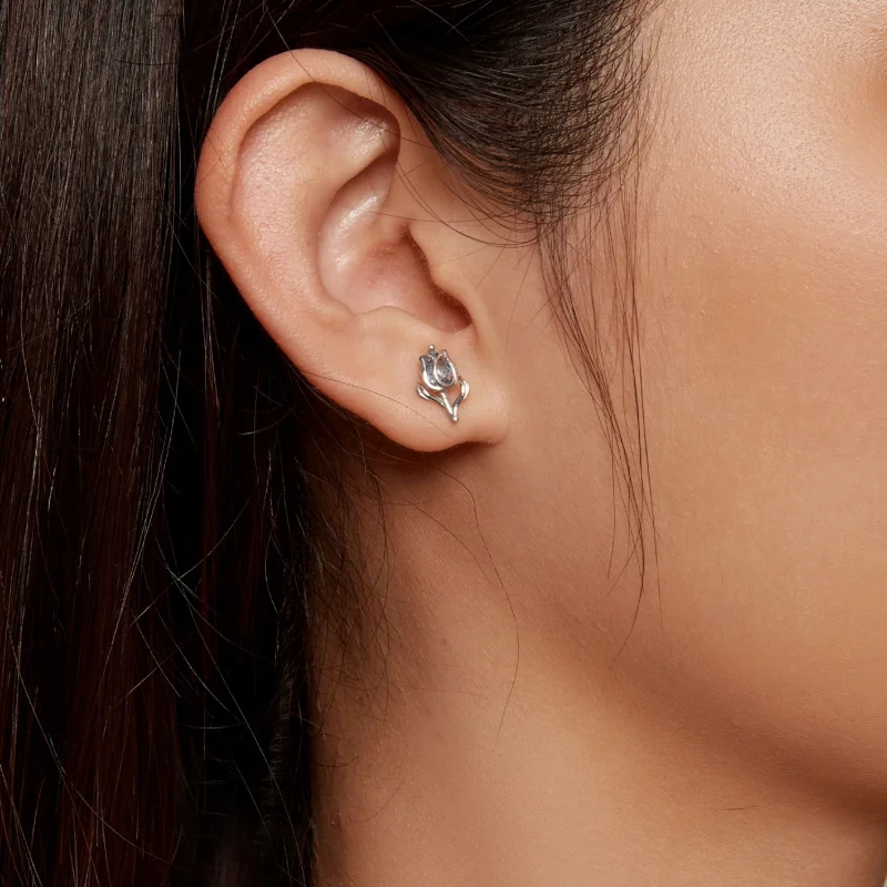 (imagem para) Brincos de Argola Estilo Tulipa Pandora - BSE873 - Visualizar 6