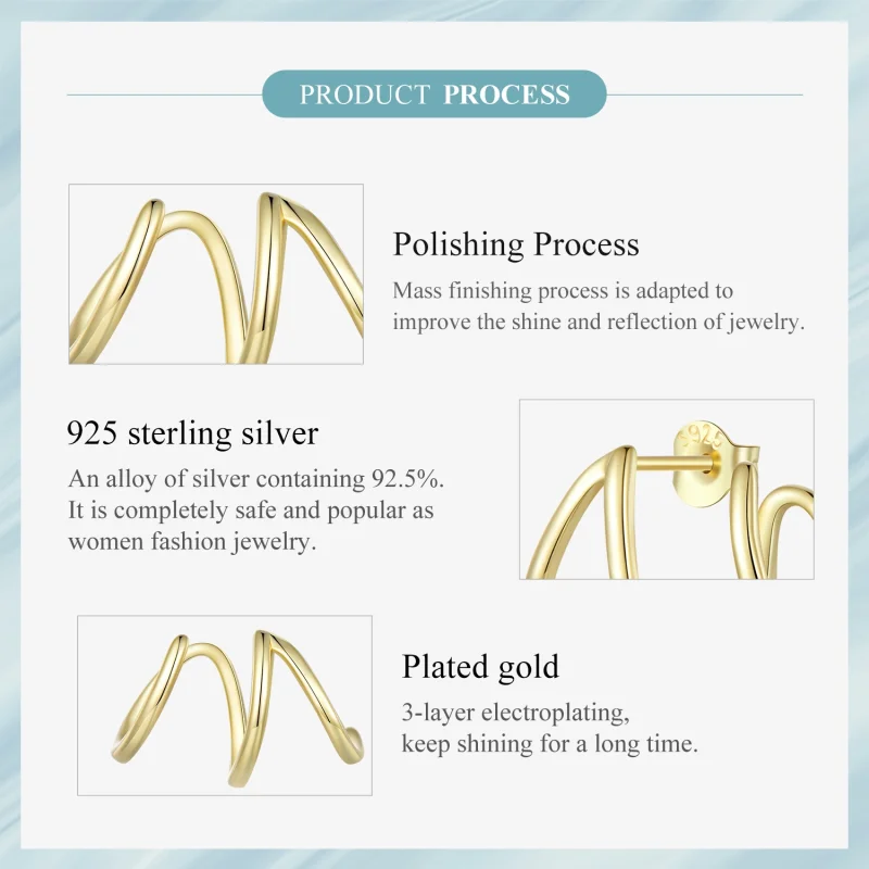 (imagem para) Brincos de Argola Linhas Simples Estilo Pandora - SCE986-B - Visualizar 7