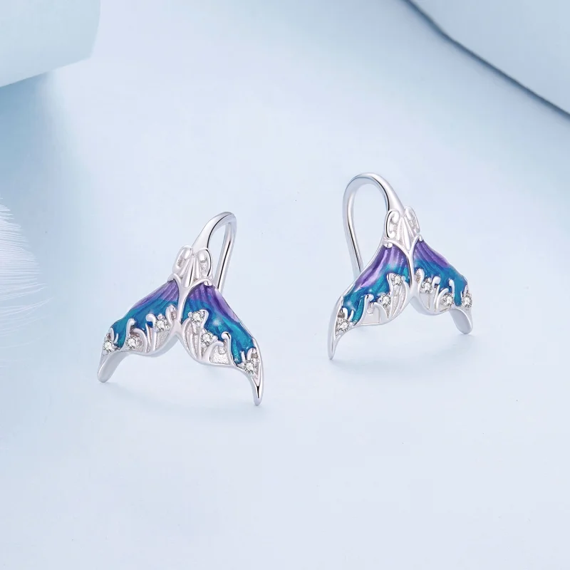 (imagem para) Brincos de Argola Pandora Style Dreamman Cauda de Sereia - BSE921 - Visualizar 2