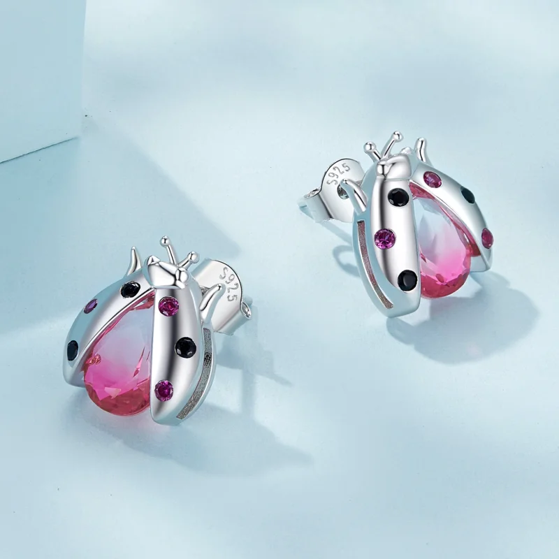 (imagem para) Brincos de Argola Pandora Style Ladybug - SCE1634 - Visualizar 3