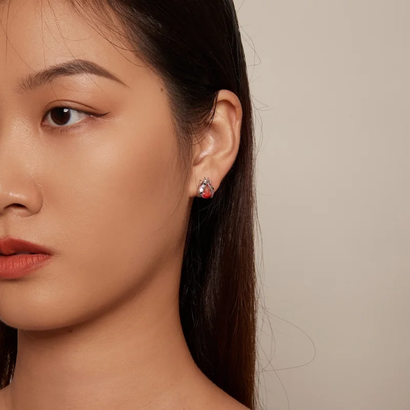 (imagem para) Brincos de Argola Pandora Style Ladybug - SCE1634 - Visualizar 6