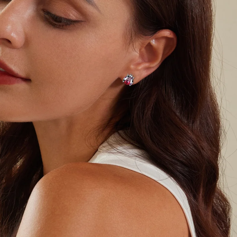 (imagem para) Brincos de Argola Pandora Style Ladybug - SCE1634 - Visualizar 8