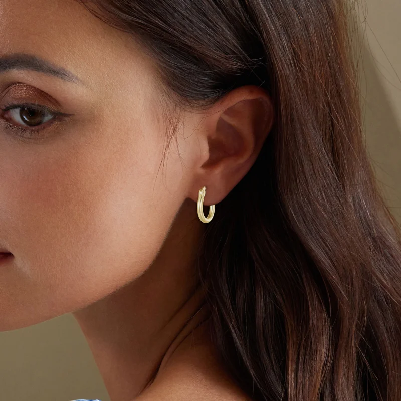 (imagem para) Brincos de Argola Pandora Style Small Hoop Prata Liso - SCE1608-SB - Visualizar 3