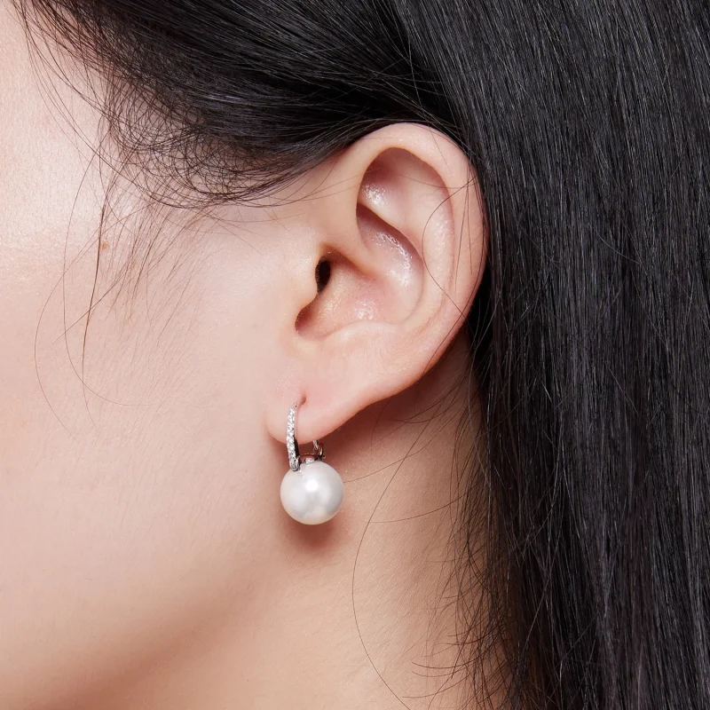 (imagem para) Brincos de Argola Simples com Contas de Concha Estilo Pandora - SCE1583 - Visualizar 7