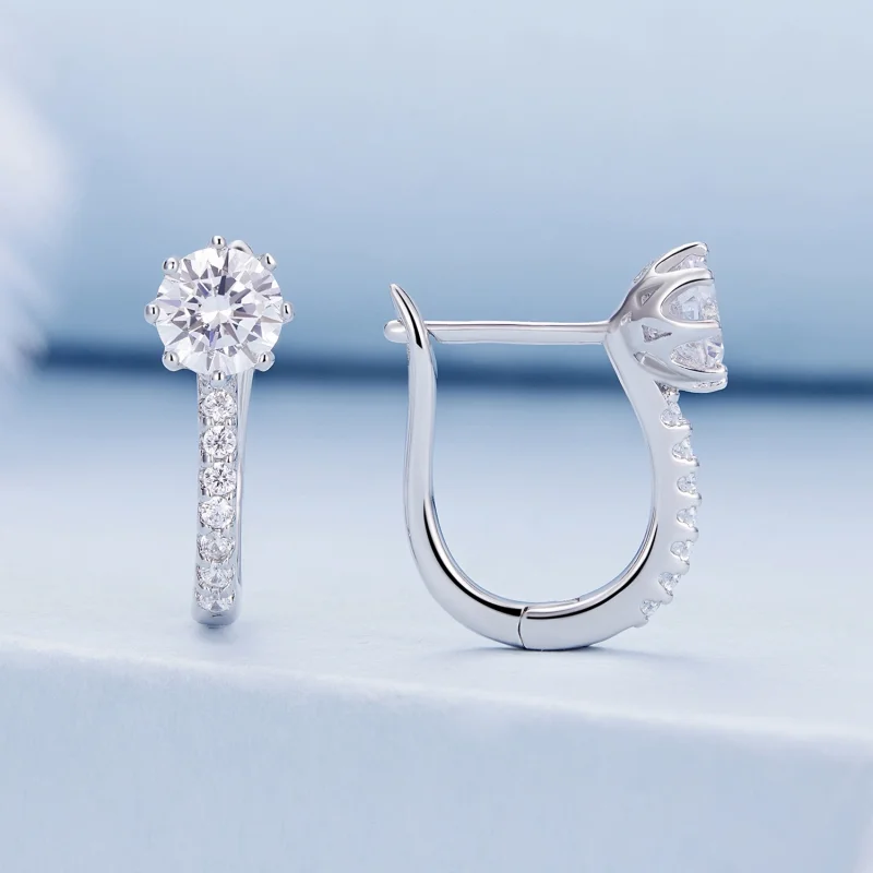 (imagem para) Brincos de Argola Simples com Zircônia no Estilo Pandora - BSE856 - Visualizar 2