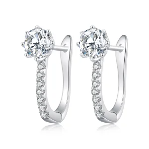 (imagem para) Brincos de Argola Simples com Zircônia no Estilo Pandora - BSE856