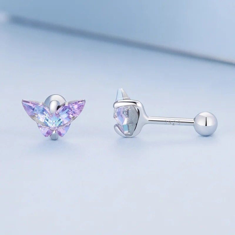 (imagem para) Brincos de Borboleta Estilo Pandora com Rosca - BSE797 - Visualizar 3