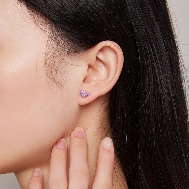 (imagem para) Brincos de Borboleta Estilo Pandora com Rosca - BSE797 - Visualizar 6