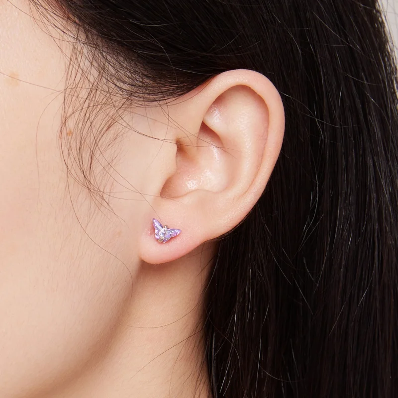 (imagem para) Brincos de Borboleta Estilo Pandora com Rosca - BSE797 - Visualizar 7