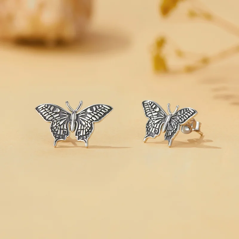 (imagem para) Brincos de Borboleta Estilo Pandora - SCE1637 - Visualizar 2