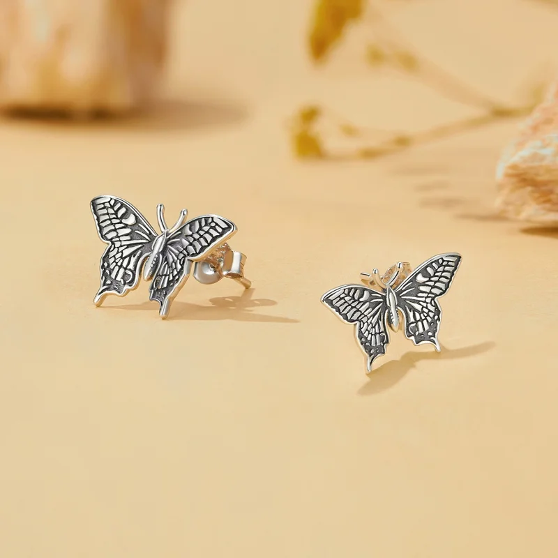 (imagem para) Brincos de Borboleta Estilo Pandora - SCE1637 - Visualizar 3