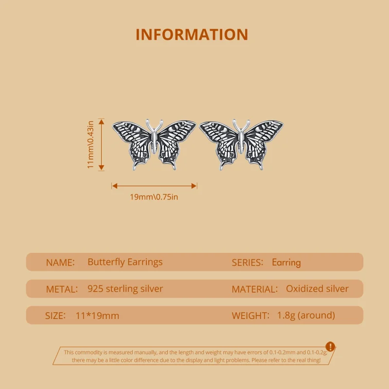 (imagem para) Brincos de Borboleta Estilo Pandora - SCE1637 - Visualizar 6