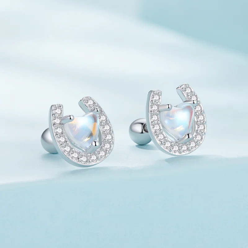 (imagem para) Brincos de Plug Redondo Ferradura Estilo Pandora - SCE1612 - Visualizar 2