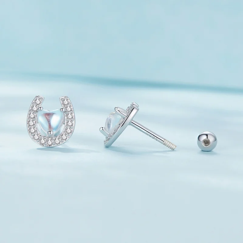 (imagem para) Brincos de Plug Redondo Ferradura Estilo Pandora - SCE1612 - Visualizar 4